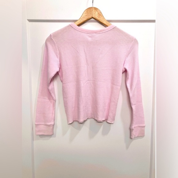 SKIMS Waffle Long Sleeve Baby Tee Cherry Blossom Pink XS NWT - Picture 5 of 10